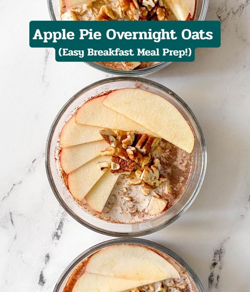 Pastel de manzana y avena durante la noche (¡preparación fácil para el desayuno!)