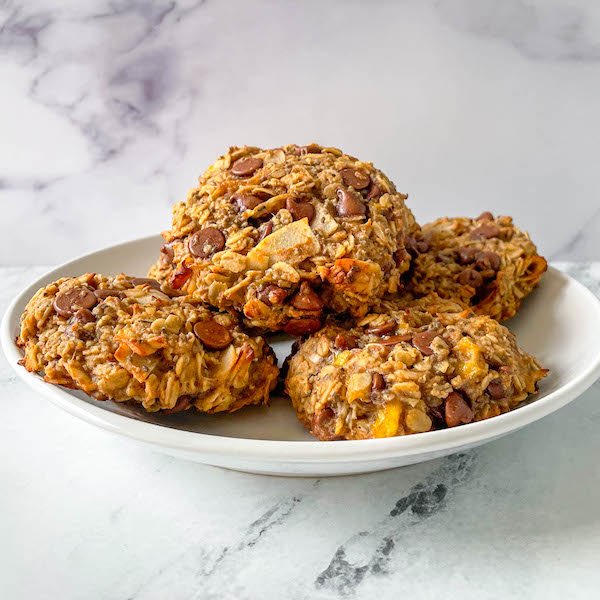 Galletas de desayuno con chispas de chocolate y plátano