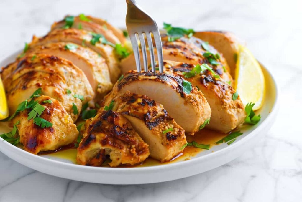 Receta sencilla de pollo marinado con yogur