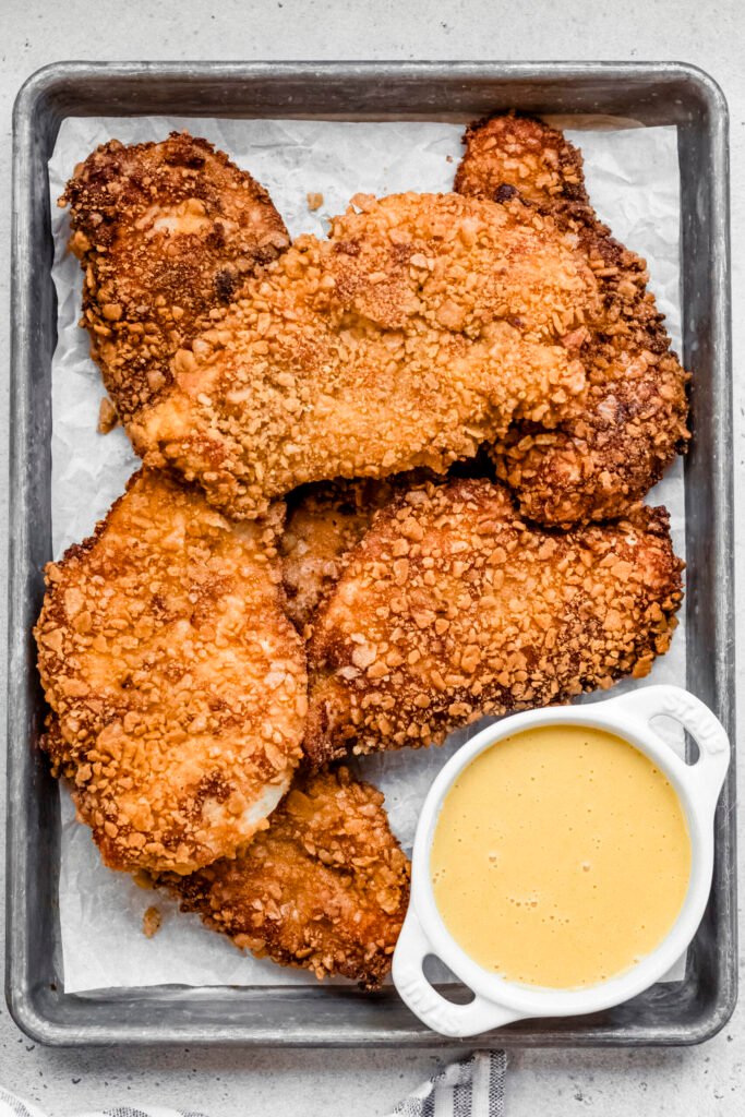 Las mejores chuletas de pollo sin gluten con salsa de mostaza