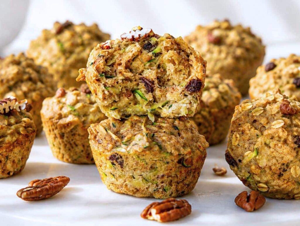 Muffins saludables de calabacín con avena y yogur griego (sin aceite)
